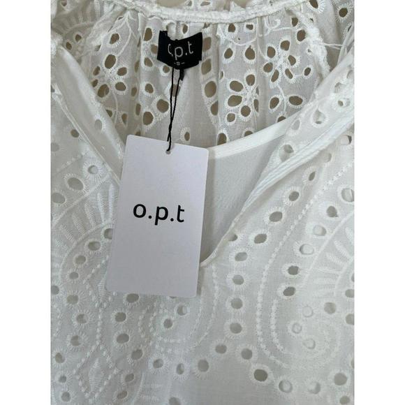 OPT Maxi Long White Eyelet Tiered Cotton Dress Small - Picture 4 of 5